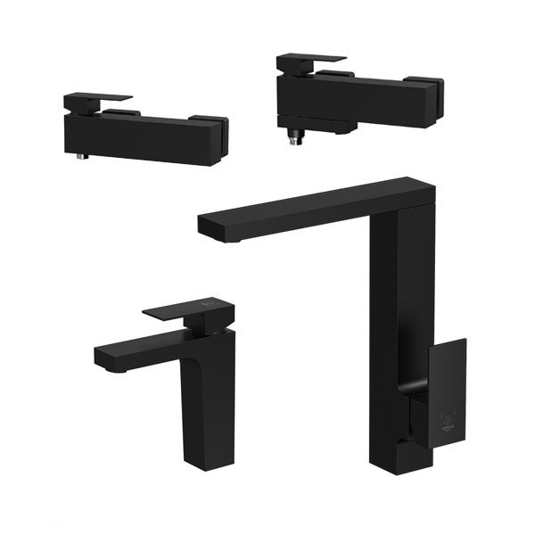 ست 4 تکه شیرآلات کاویان مدل نوژا مشکی