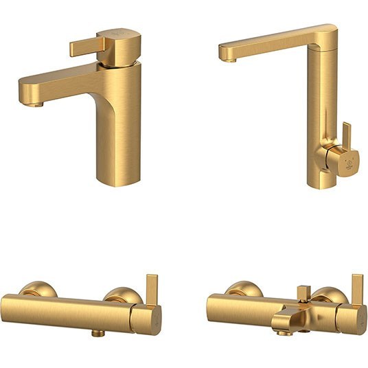 ست 4 تکه شیر آلات کاویان مدل ساتین طلامات